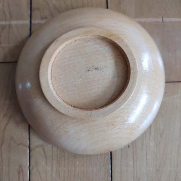 Japanese Mid Century Natural Wood Serving Bowl Set - Picture 4 of 11